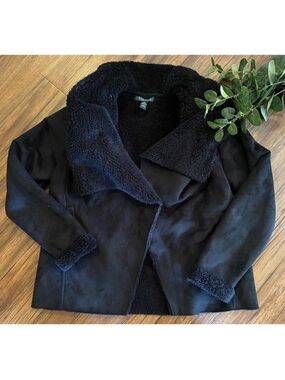 Lauren Ralph Lauren Black Faux-Shearling Teddy Jacket